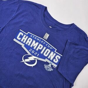 Tampa Bay Lightning Stanley Cup‎ Champions 2021 NHL T-Shirt Mens Large
